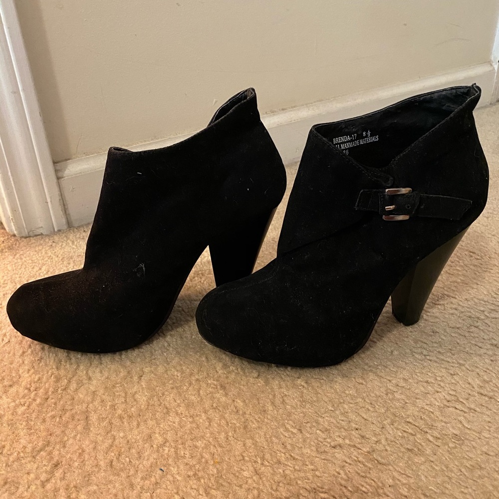 Black Suede Ankle Booties